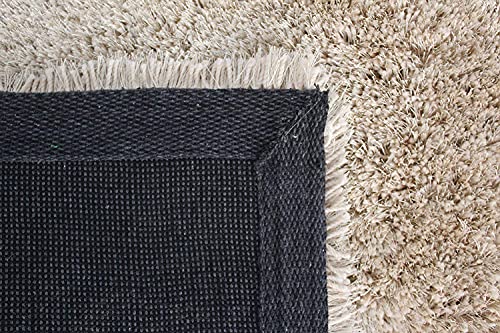 Image of Luxury Shaggy Rectangular Rugs Solid Plain Fluffy Fur Carpet For Home And Floor Floor Mat 6X8 Feet Microfiber & Polyster Modern Interior Floor Mat Beige