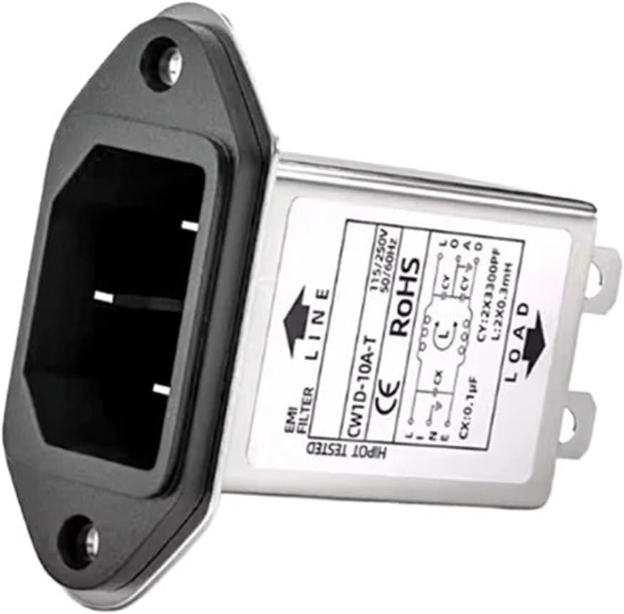 1pcs Power Filter CW1D-10A-T 3A 6A Anti-Interference EMI Filter Socket Audio Power Purifier Car Power Amplifier CW1D-6A-T(CW1D-6A-T)