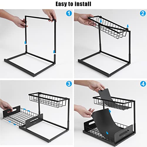 Under Sink Organizer Pull Out Organizer 2Tier Slide Out