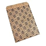 200 pcs Damask Paper Gift Bags Shopping Sales Tote Bags Brown with Black Damask Design (5