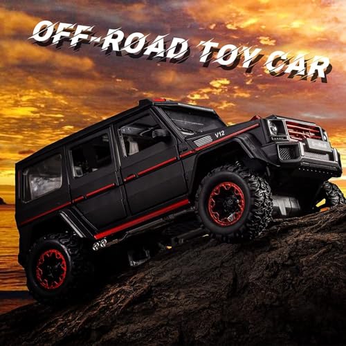 Image of PLUSPOINT Diecast Gwagon G-500 Off Road Toy Car 1:32 Scale Model,Pull Back Vehicles Alloy Simulation Supercar with Lights and Sound Also for Car Dashboard,Kids,Adult