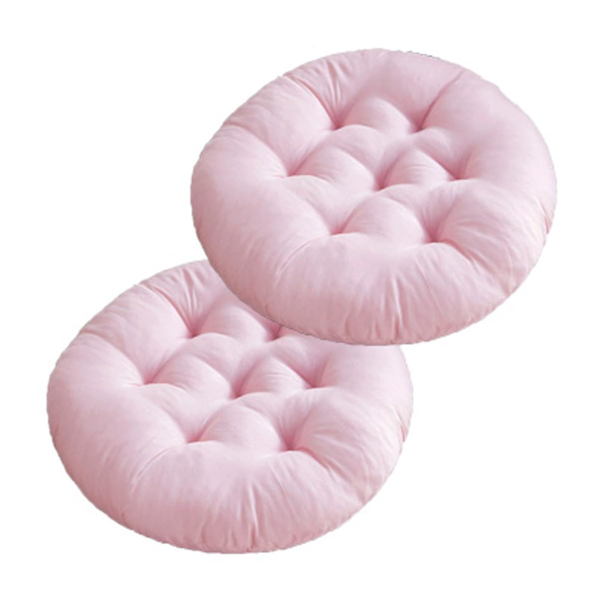 Mozzeilee Round Chair Cushion 2 Pieces, Garden Living Room Circular Stools Mat, Comfortable Seat Pad for Office Yard Balcony Dining Room Patio Coffee Shop (Pink)