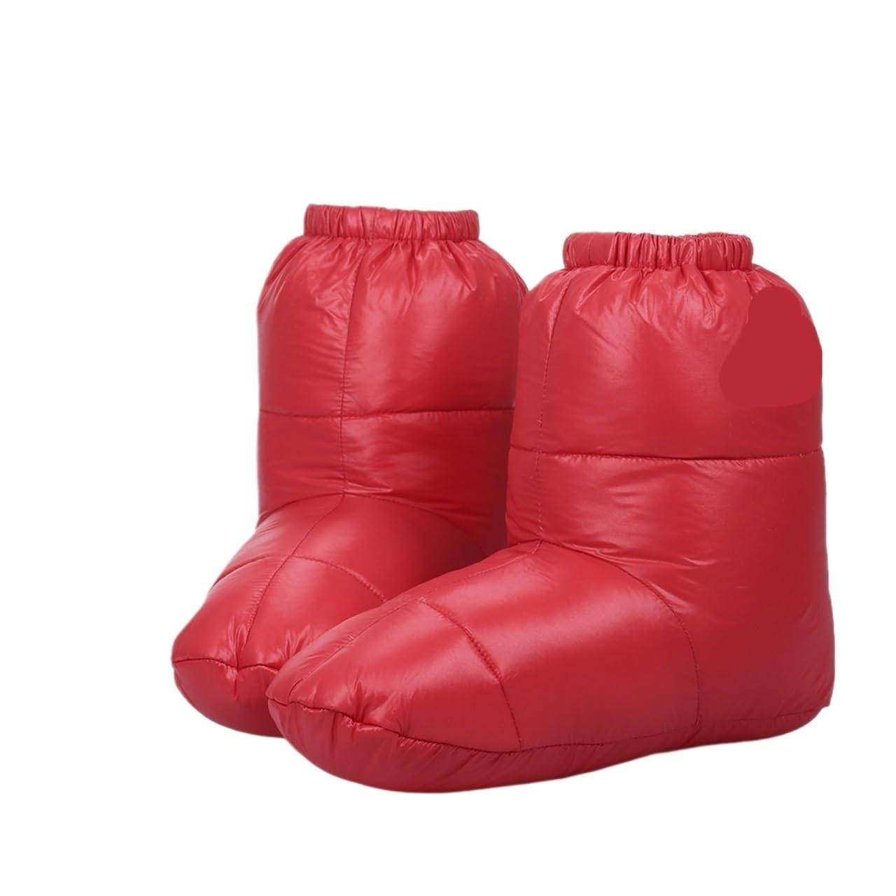 LIKUHLI Down Booties Winter Warm Duck Down Slippers Down Booties Boots Home Outdoor Camping Footwear Shoes Cover Foot Socks for Sleeping Bag Tent Camping Booties(Red,M)