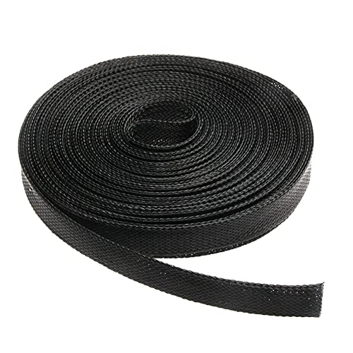 ETOPARS Expandable Braided Sleeving Wire Black Braided Sleeving Cable Tidy Sleeve Loom Tubing Cable Sleeve Flexible Insulated Protection 20mm Diameter Length 5 Meters