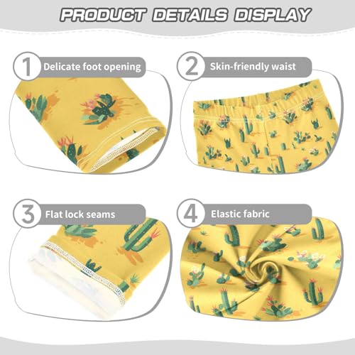 KLL Western Cactus Plant Plants Sage Toddler Girl Active Leggings Stretch Full Length Workout Pants Running3
