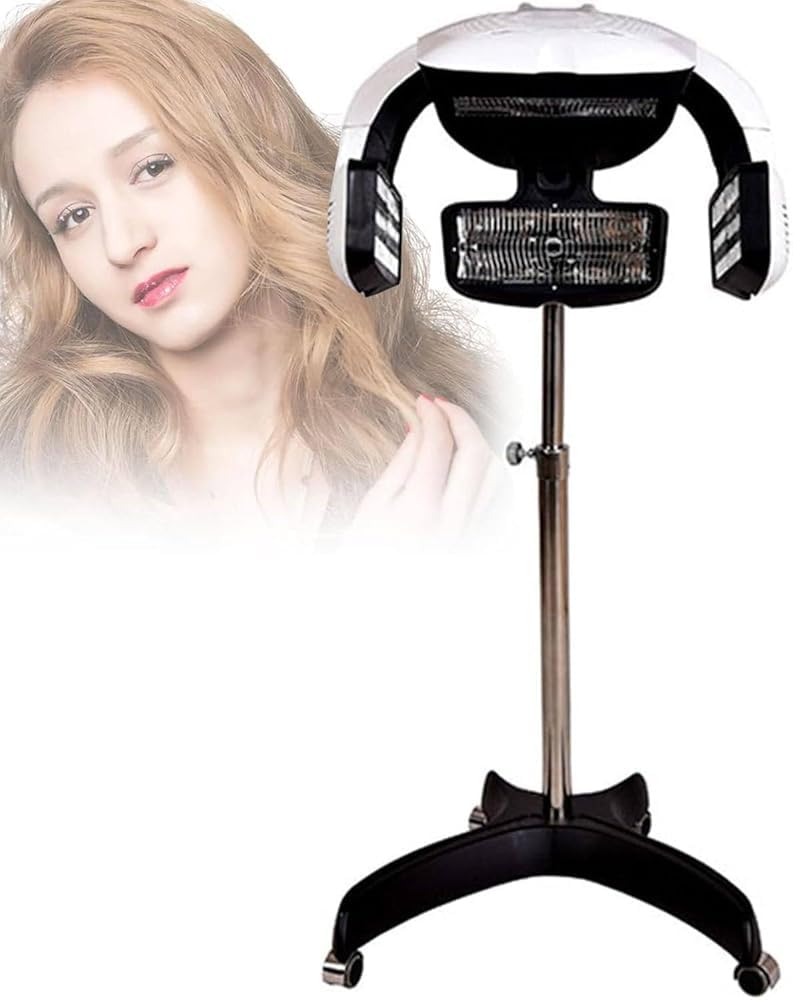 800W Orbiting Hair Dryer Standing Hair Perm Color Processor Dryer Heavy Duty Adjustable Wall Mounted Standing Hair Dryer