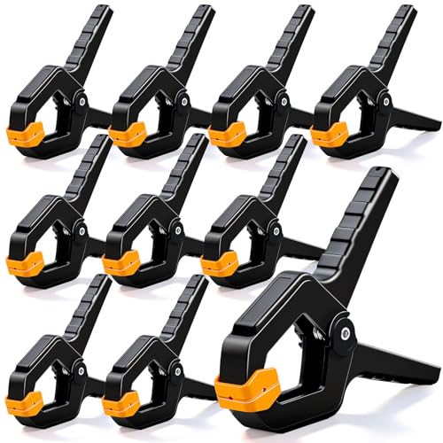 10 Pack Spring Clamps for Crafts & DIY - 3.5 Inch Plastic Woodworking Clamps Small Balloon Arch Clips Heavy Duty Tarp & Backdrop Holder Clips