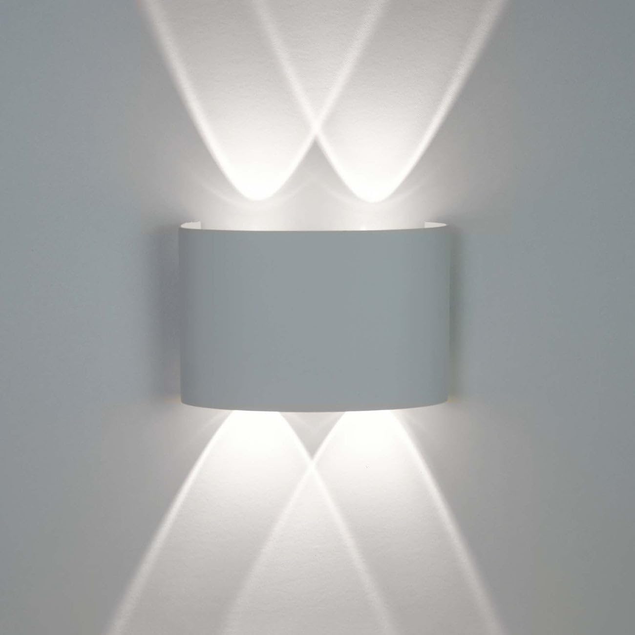 G.W.S® 4W White Modern LED Sconce IP54 Indoor/Outdoor Up and Down Wall Light Cool White 6000K (WL-T4-CW)