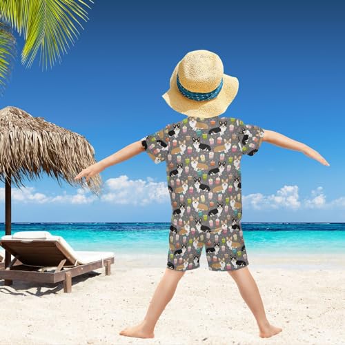 Image of visesunny Little Boys Short Sleeve T-Shirt Beach Shirts for kids children Casual Shorts Set Summer Clothes Outfits