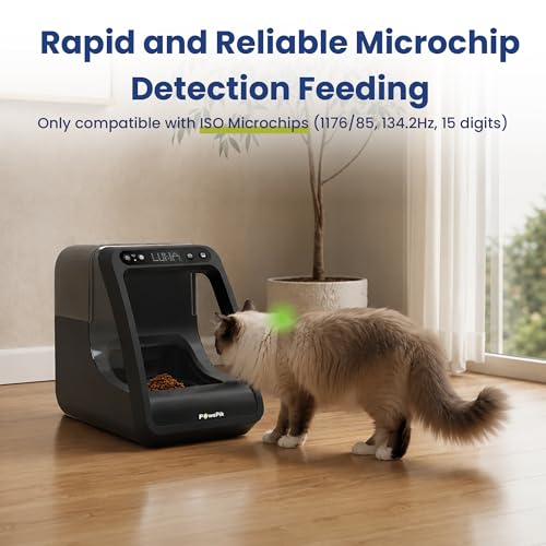 Automatic Microchip RFID Cat Feeder, 16-Cup, Black | ISO Microchip & PawsPik RFID Tag Compatible, App Control, Portion Control, Personalize Feeding - Image 4