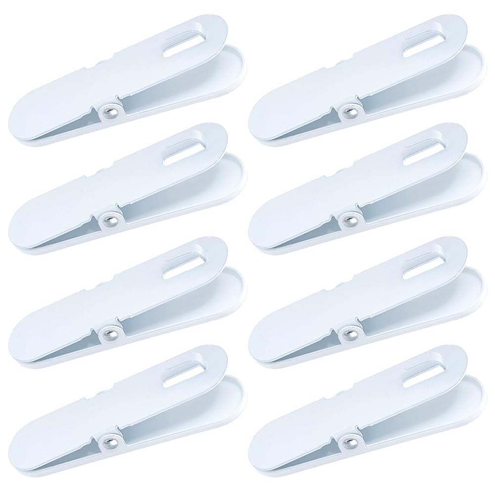 SOFPLATE 10Pcs White Peg Board Clips Pegboard Clip Accessories with Hooks Oval ABS Plastic Hanging Attachment Photo Display Locking Hooks for Kitchen Room Home Office Wall Craft DIY Holder Organize