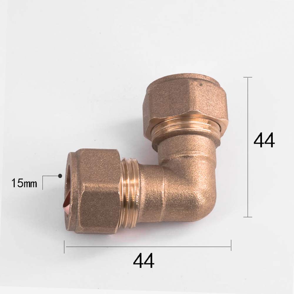 Pipe Fitting Fit Tube OD 15mm-35mm Brass Compression Elbow Junction Union Joint Coupling Connector Adapters Water Gas Fuel(35mm) Brass Hose