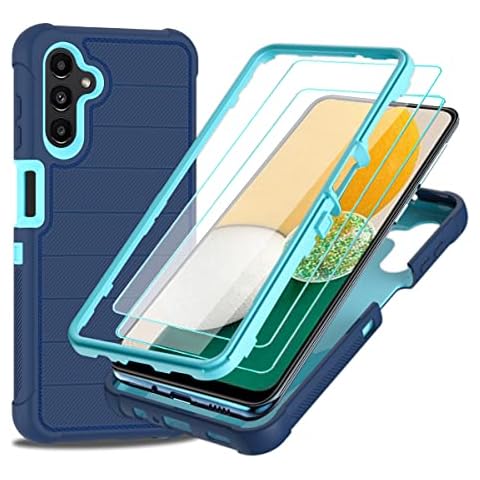 Probeetle Galaxy A13 5G Case，Samsung A13 5G Case with HD Screen Protecto[Shockproof] 3 in 1 Durable Hybrid Protective PC and TPU Phone Case for Samsung Galaxy A13 5G (Blue/Glacier Blue) Cover