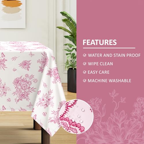 Nappe rustique à fleurs imperméable et résistante aux taches pour protection de table