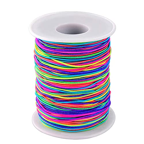 FANMURAN Fil élastique pour bracelets cordon élastique cordon résistant pour colliers perles bracelets bijoux bricolage épais de 1,2 mm de 100 m (colorés) Cover