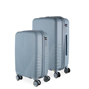 Cj Malas Polipropileno 2 Peças P e M com Rodas 360 França - AeroMalas (Azul Claro)