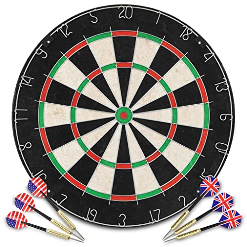 Throwing Darts - Indoor Games - Professionelles Dartset mit Dartscheibe und Surround Sisal Stahl – Bild 3