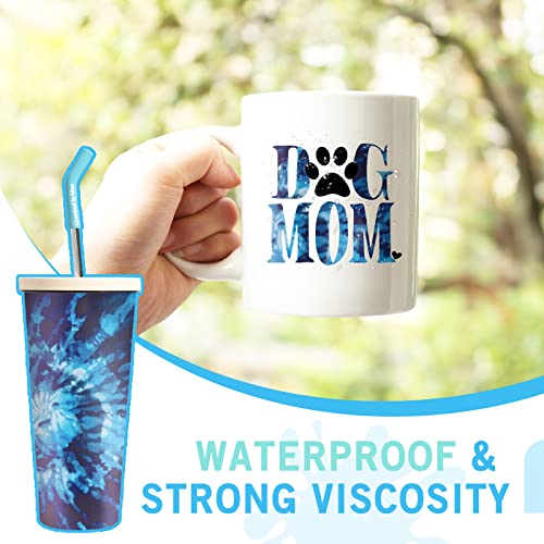 Tintnut Tie Dye Permanent Vinyl Roll - 12 Inch X 5Ft, Seamless Blue Adhesive Vinyl, Swirl Pattern Self Sticker Waterproof Vinyl Compatible With Cricut Or Silhouett #TOP3