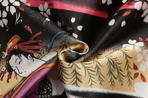 Women's Floral/Patterned Silky Kimono Robes Long Satin Bathrobes Sleepwear Loungewear3