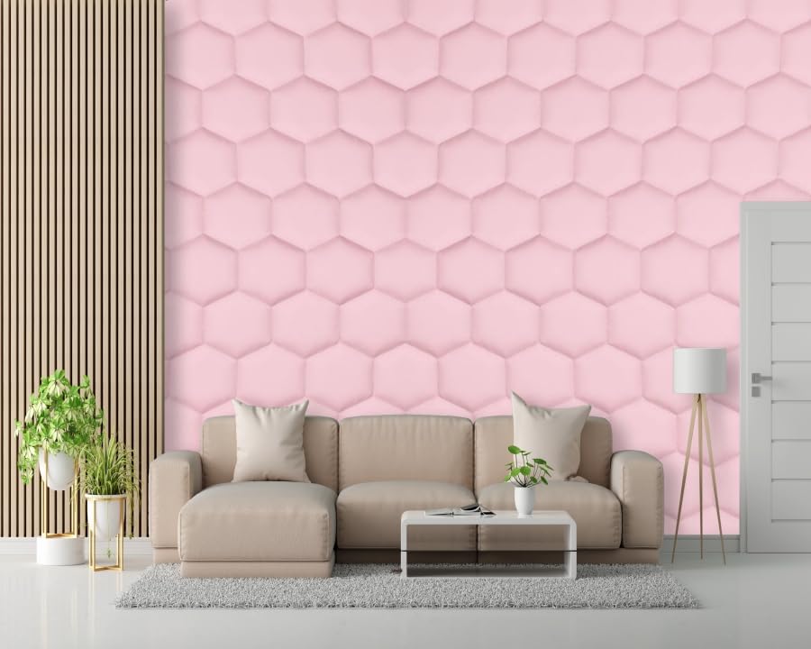 Image of Self-Adhesive 3D Decorative Abstract Wallpaper Specific Product for Bedroom, Living Room, Kids Room, Play Room, Office Wallpaper for Home Decor, Size (16x48 Inches Each Pink Strip