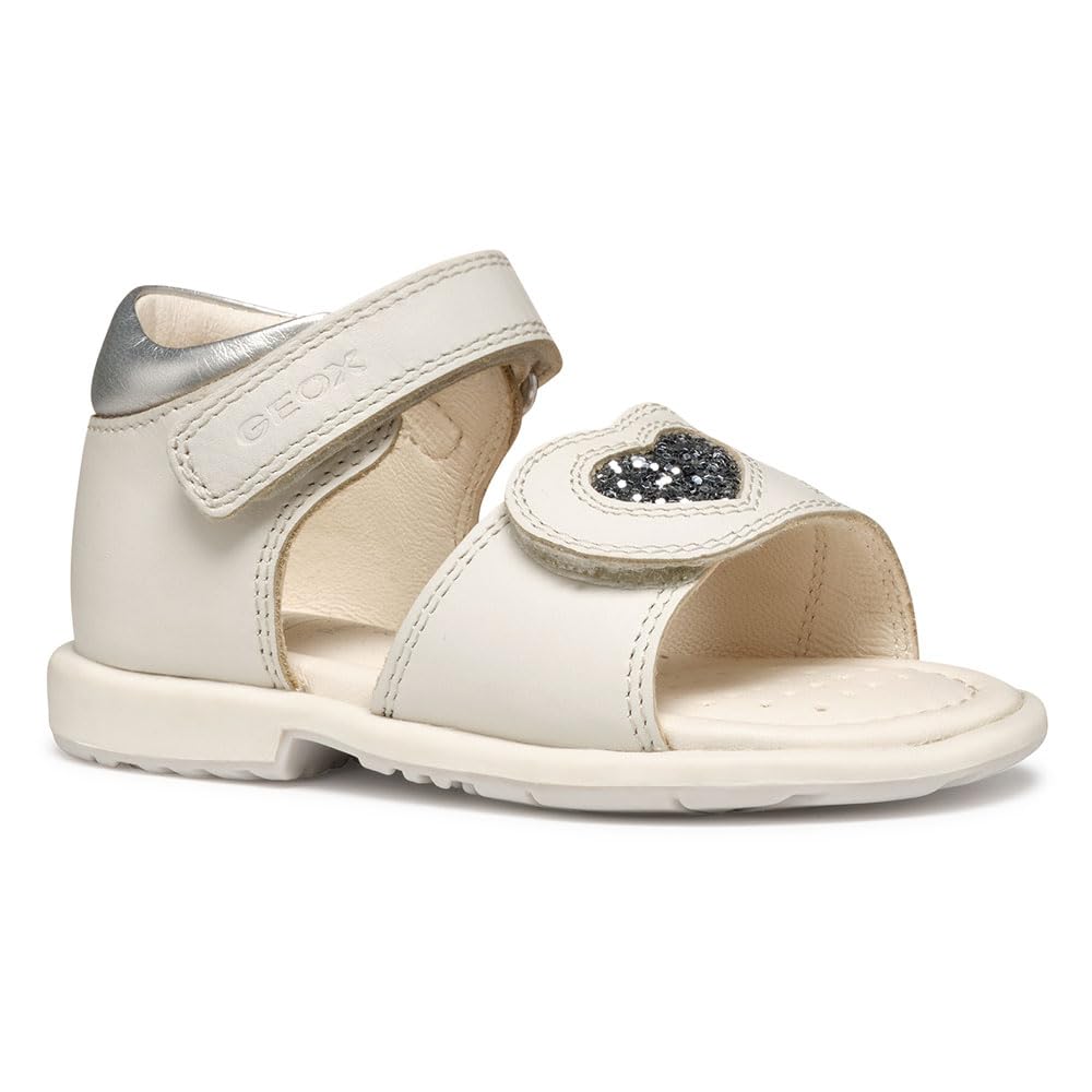 Geox B VERRED B, Girls’ Sandal, White/Lt Silver,