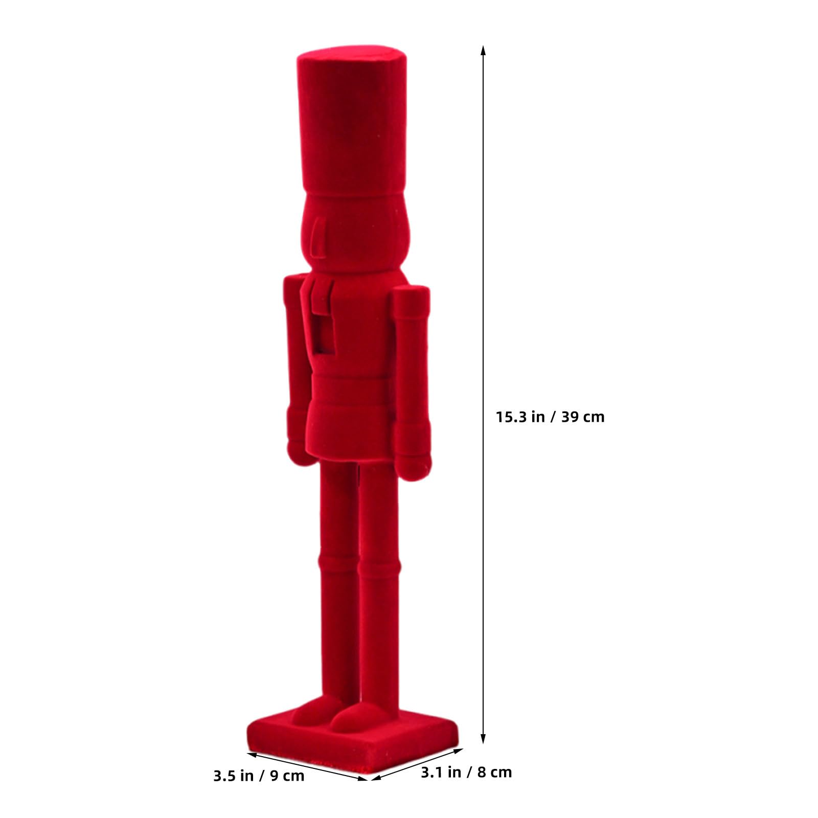 UKCOCO Flocada Figura Roja de Resina Tradicional Cascanueces Navideña