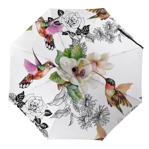 Parapluie automatique oiseau compact pliant pour la pluie