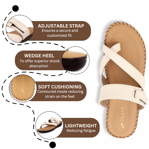 Image of TRASE Sleek Women's Casual Ortho Slippers - Stylish Toe Ring Slippers - Ortho Soft Slippers For Women