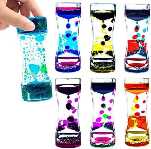 Liquid Motion Bubbler for Kids and Adults Pack of 7 Great Rainbow Series Liquid Bubbler Timer Sensory Fidget Relaxation Stress Relief and Anxiety Relief Relaxing Autism…