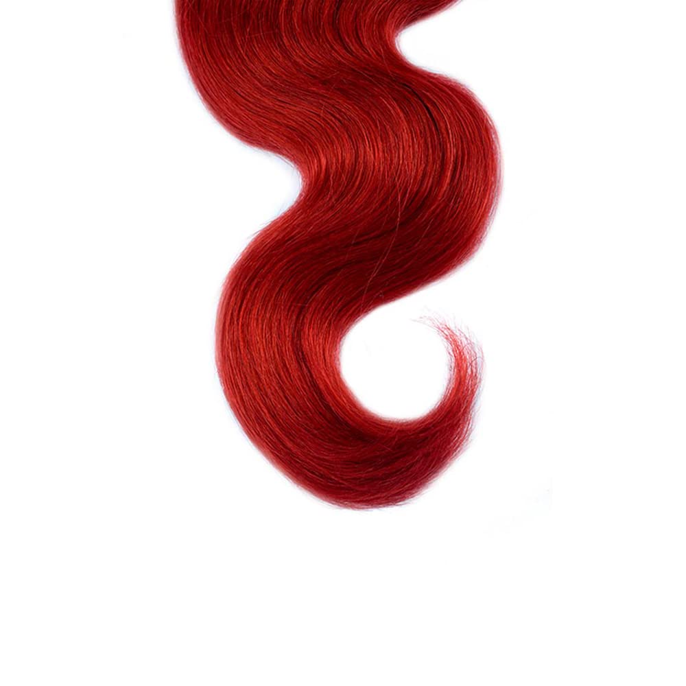 14 16 18 Inch 1b/RED Human Hair Bundle Red Body Bundles Double Weft Peruvian Burgundy Human Hair Extensions