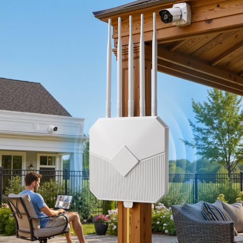 Image of Outdoor WiFi Extender Long Range,AX3000 WiFi Extender Outdoor-Weatherproof