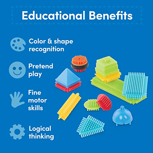Bristle Blocks By Battat - Stem Building Blocks For Kids - Soft Developmental Toys - 56Pc Playset – Basic Builder Box – For Toddlers And Children Aged 2 Years + (68070) #TOP3