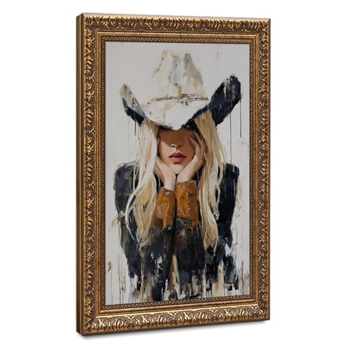 Poster western cowgirl pour habiller un mur vide deco country vintage