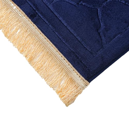Prayer-Rug-Muslim-Mat-Islamic-Thickening-Sponge-Muslim-Rug-for-Kids-Men-Women-with-Islam-Prayer-Beads-for-Eid-Travel-Ramadan-Soft-Luxury-Great-for-Knees-and-Forehead-Blue