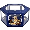 Hexagonal dog playpen 45inch soft puppy playpen with 600d oxford fabric stable structure with thickend stainless steel tubes 256 inch height pet playpen for small and medium dogs animals  urban country home decor