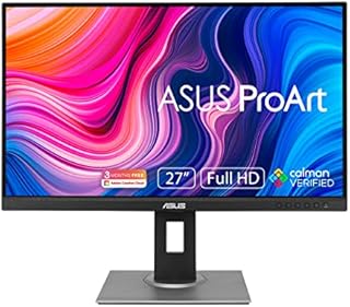 ASUS ProArt Display PA278QV 27” WQHD (2560 x 1440) Monitor, 100% sRGB/Rec. 709 ΔE < 2, IPS, DisplayPort HDMI DVI-D Mini DP, Calman Verified, Eye Care, Anti-glare, Tilt Pivot Swivel Height Adjustable