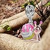 GNOCE Pinky Escargot Pendentif Charm Argent Sterling Plaqué Or Rose 18k Dangle Charm Fit Bracelet/Collier Cadeau Pour Femmes Filles Fille #2