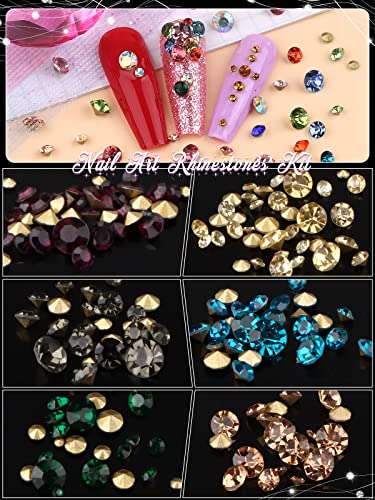 14400 PCS 3D Nail Rhinestones Set Colorful Nail Art Rhinestones Round AB Crystals Rhinestones for Nails Multi Shapes Nail Gems Crystals Diamonds Jewels with Drill Pen - Image 3
