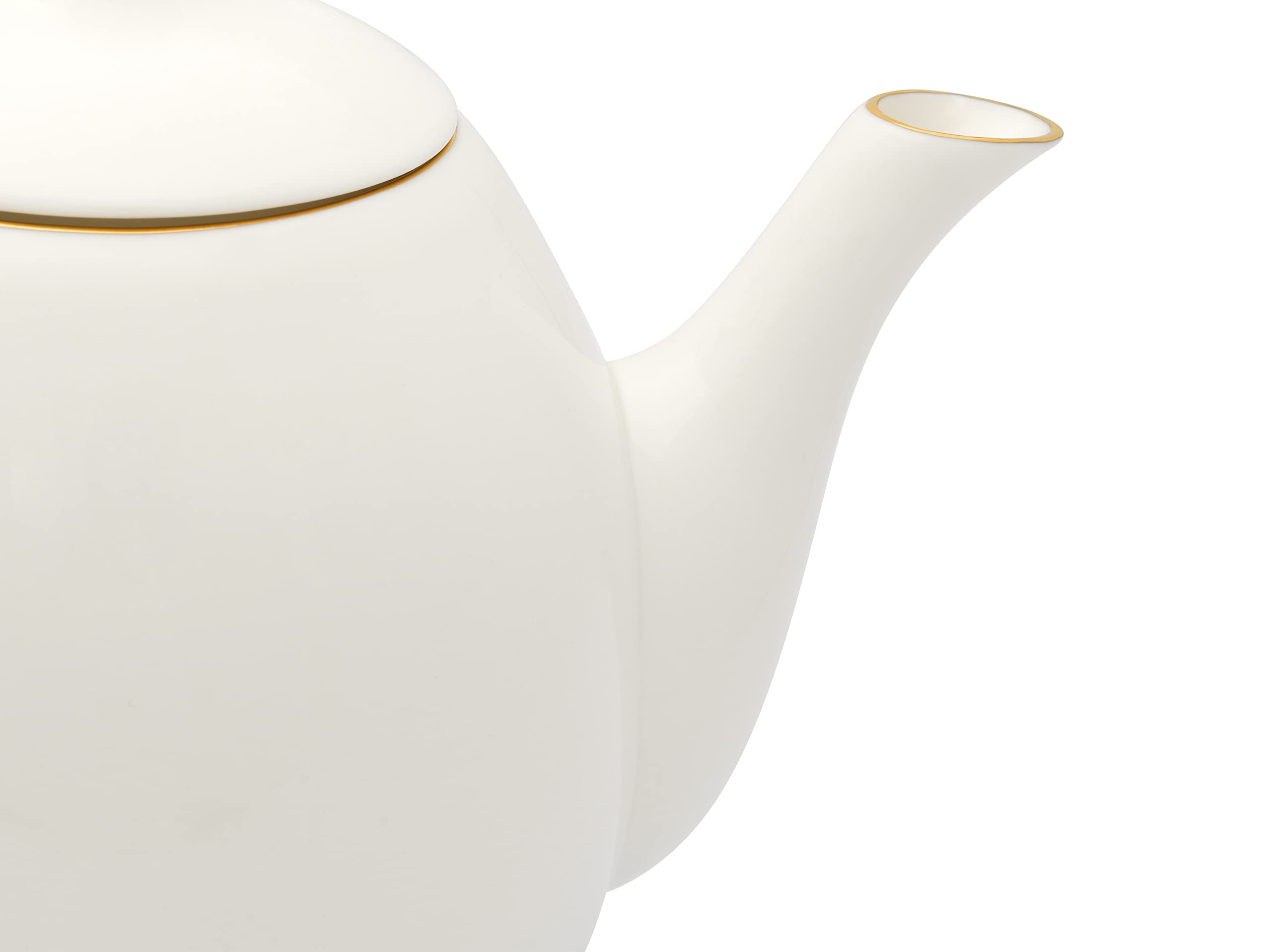 Klassisches Porzellan Teekannen Set 1.2 Liter 3-teilig inklusive Teesieb aus Edelstahl für losen Tee und 2 Teebecher