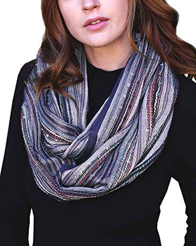Anika Dali (15 Colors) Shimmer Sparkle Infinity Scarf, Women's Festival Bliss Lightweight Fashion Shawl
