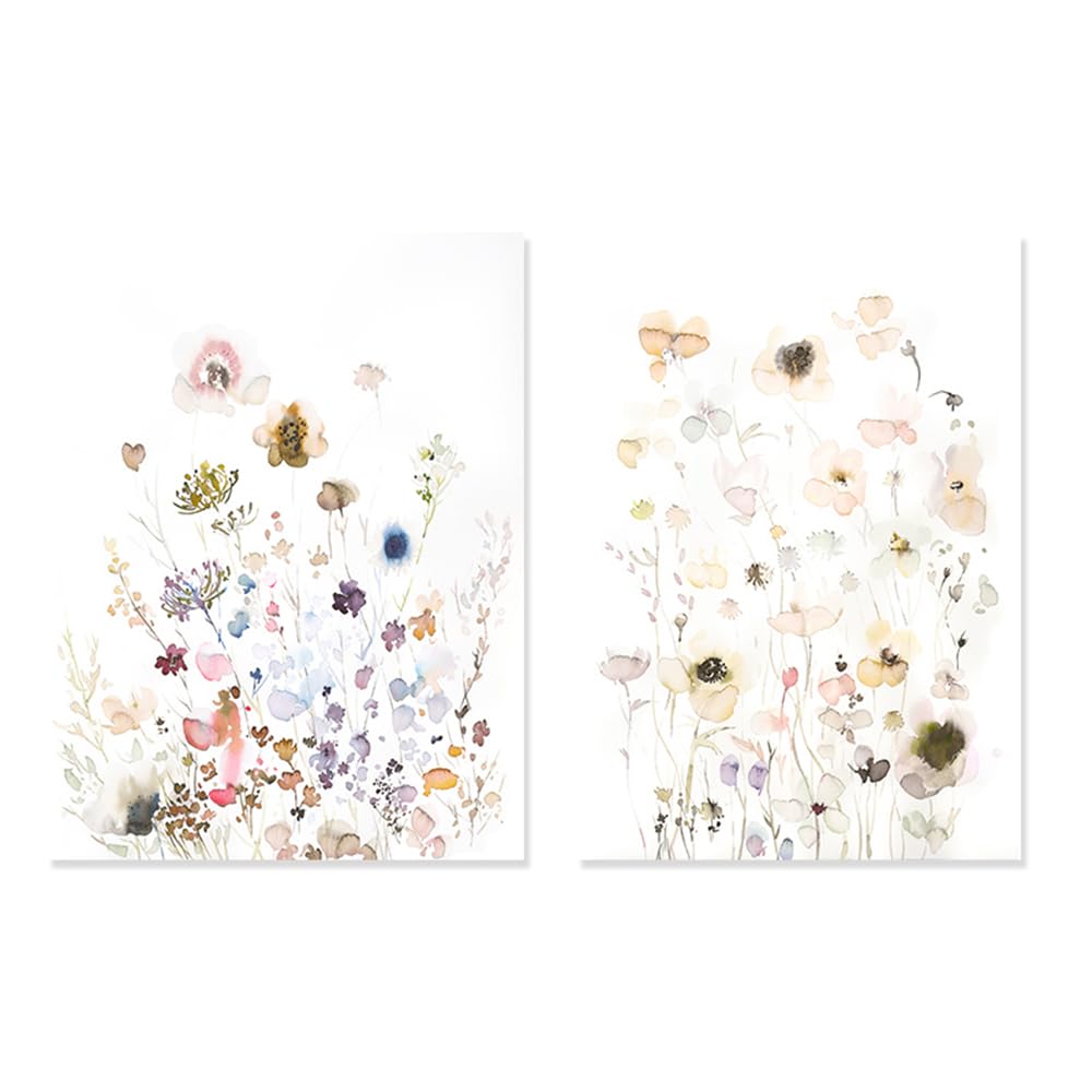 Wuhbcz Multicolored Art Decor,Modern Floral Plant Watercolor Posters Canvas Painting Wall Art Print Pictures For Bedroom Living Room Bedroom Kitchen Home Decoration-40 * 50Cm*2Pcs (No Frame)