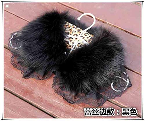 Utini Seily Designer Small Neck Scarf Shawl 2018 Winter Luxury Lace Fake Hair Neck Scarf Faux Fur Scarf Bufanda Con Collar Neckerchief - (Color: Lace Black)