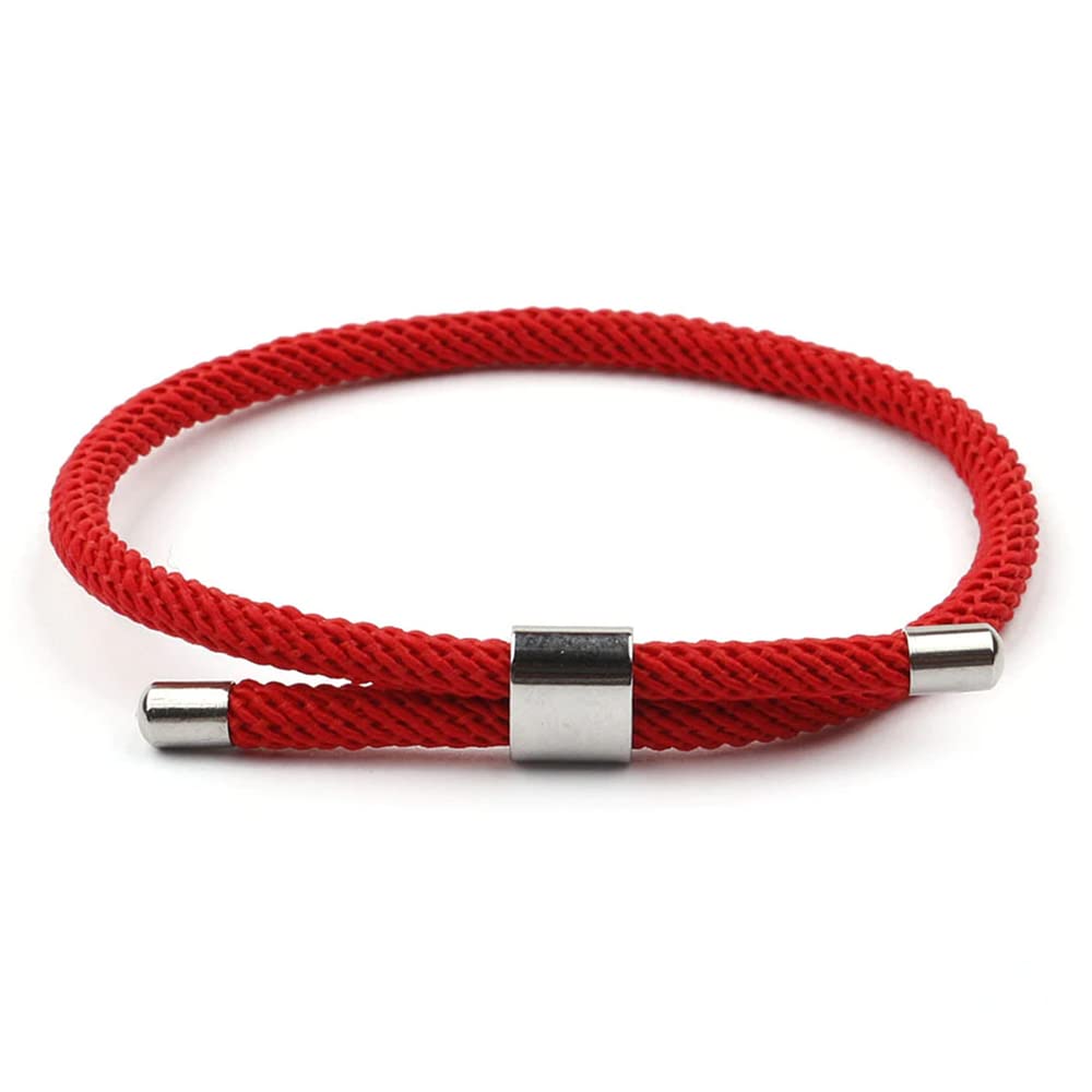 ZENSE Bracelet rouge pour homme en corde tressée ajustable | Style élégant, confortable et durable | Idéal pour le burea