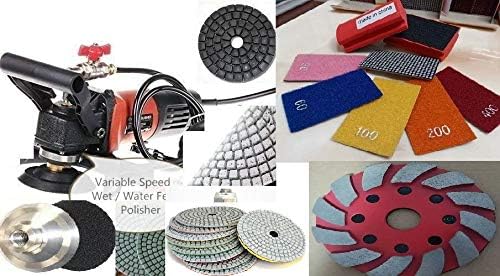 4" to 5" Variable speed wet polisher Diamond Hand Polishing Pad abrasive disc grinding cup 44+2 for stone terrazzo marble granite concrete travertine repair renew