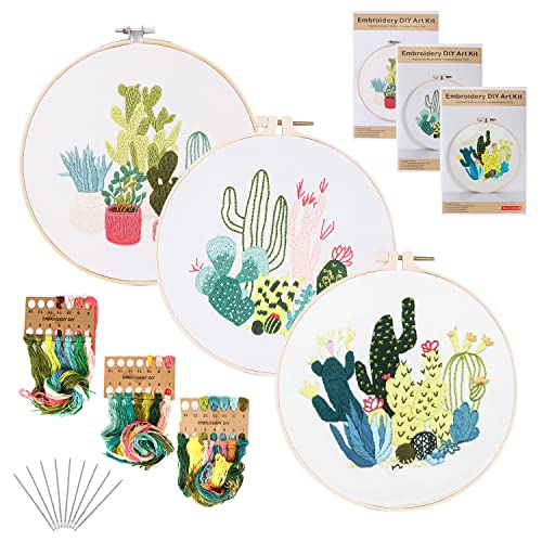 El Mejor Listado de Labor de aguja los más recomendados. 50 HomeChi Kit de Bordado, Kit de Punto de Cruz para Principiantes de 3 Piezas con Patrones Impresos e Instrucciones, Kit de Inicio de Bordado, Serie de Cactus, Hilo de Colores,...