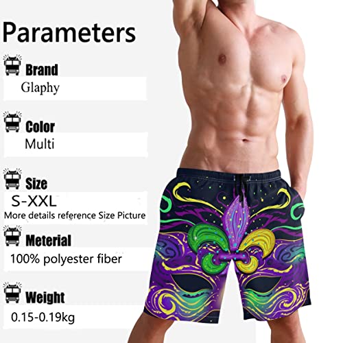Men's Beach Shorts Mardi Gras Quick Dry Swim Trunks Shorts with Pockets for Men, S M L XL XXL3