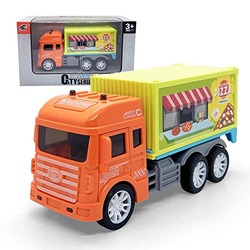 Wikineon Pizza Delivery Toys, Garbage Truck, Police Car Ambulance Toy, Toy Food Truck, Kids Toys Cars, Toddler Toys, Green Toys As Perfect Role-Play Toy Car For Toddlers Ages 3+, Yellow Orange Color #TOP11