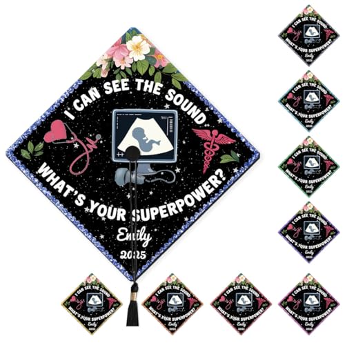 Personalized Sonographer Graduation Cap Topper, Sonographer Nurse Grad Cap Topper, Ultrasound Technician Gift (SONO3)