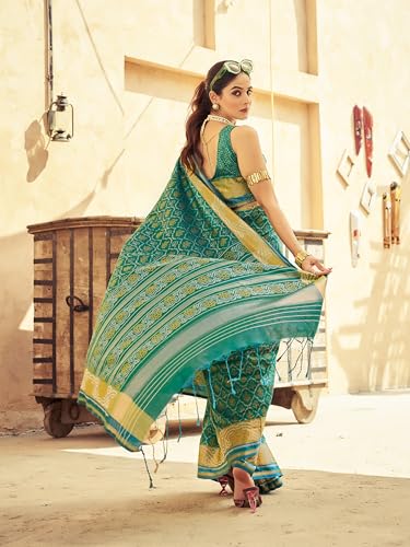 Image of SWORNOF Women's Kanjivaram Soft Silk Banarasi Sarees With Unstiched Blouse Piece