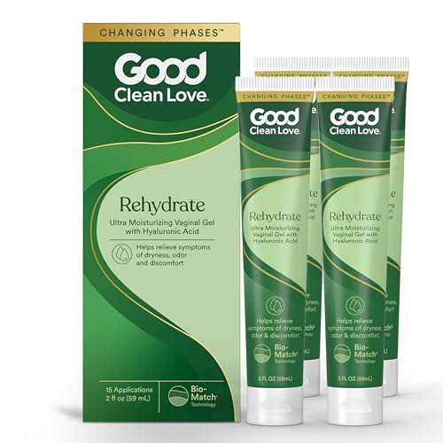 Image of Good Clean Love Rehydrate Ultra Moisturizing Vaginal Gel with Hyaluronic Acid, pH-Balanced Vaginal Moisturizer, Water-Based Feminine Care, Long Lasting Relief from Dryness & Discomfort, 2 Oz (4-Pack)